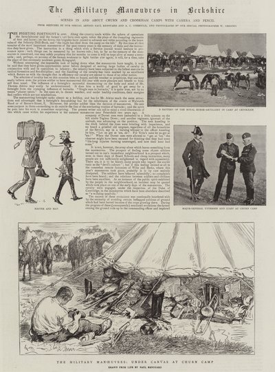Les manœuvres militaires dans le Berkshire - Charles Paul Renouard